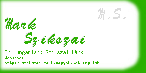 mark szikszai business card